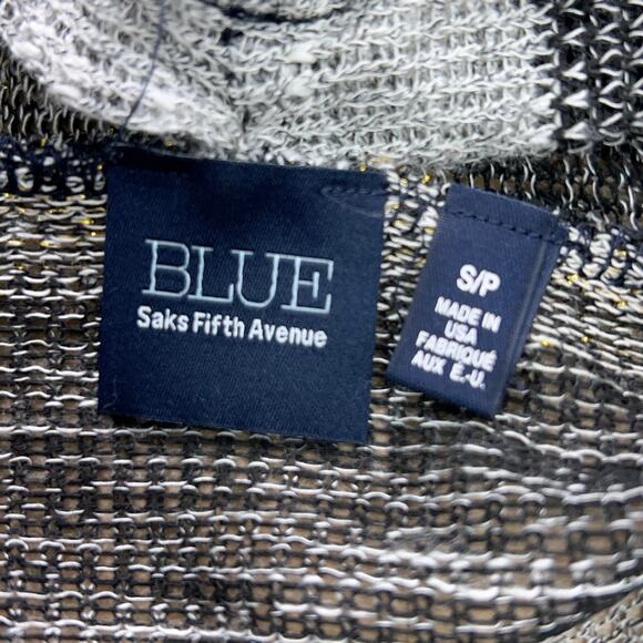 Saks Fifth Ave Blue Womens Size S Cowl Neck Sweater Stripe Dolman Sleeve Light - Picture 12 of 14